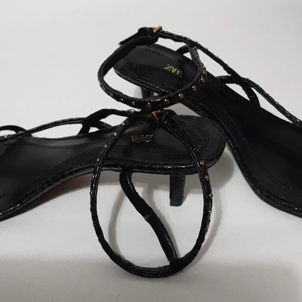 ZARA Studded Kitten 1.5" Slingback Heel Women:36‎ - Picture 8 of 8